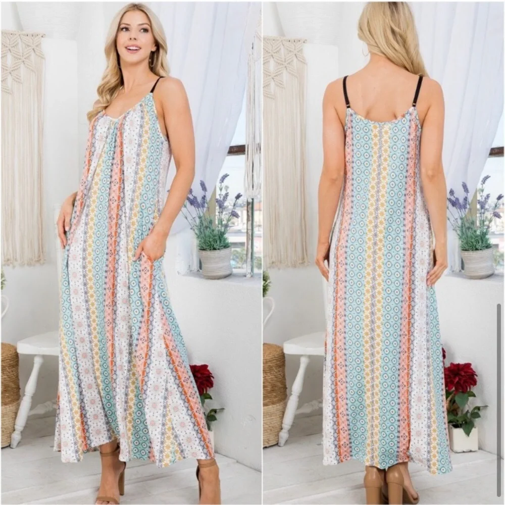 🎉LAST ONE🎉Butter soft boho print women’s dress - Picture 4 of 5